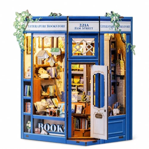 CUTEBEE Book Nook Kit for Adults, DIY Miniature House Kit, Mini House - color: Literature Bookstore