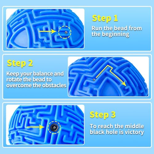 YongnKids 2 Pcs 3D Puzzle Maze Ball Brain Teaser for Kids Boys Girls - color: Blue,green