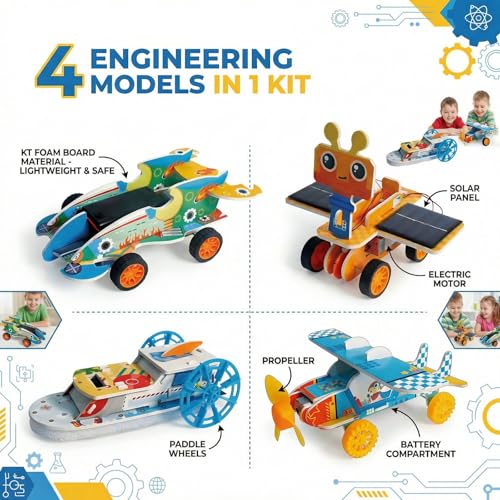 STEM Toys for Kids Ages 8-12 | 4-in-1 Science Kit Build Engineering Projects | Educational Toys Gift for Boys & Girls Age 8 9 10 11 12 Year Old