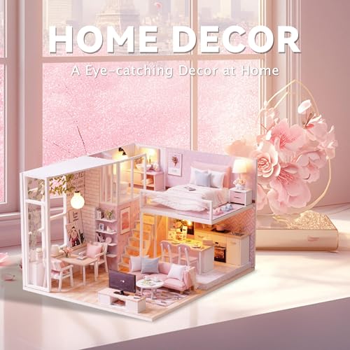 Flever Dollhouse Miniature DIY House Kit Creative Room with Loft Apartment Scene for Romantic Artwork Gift (Tranquil Life) - color: Tranquil Life
