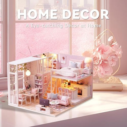 Flever Dollhouse Miniature DIY House Kit Creative Room with Loft Apartment Scene for Romantic Artwork Gift (Tranquil Life) - color: Tranquil Life