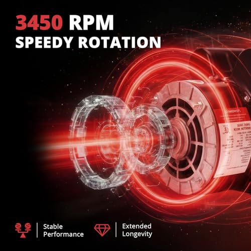 5 HP Electric Motor, 230V Single Phase, 3450 RPM, 56 Frame, 7/8" Keyed Shaft, 20 Amp, Alloy Steel, CW/CCW Rotation (5HP)