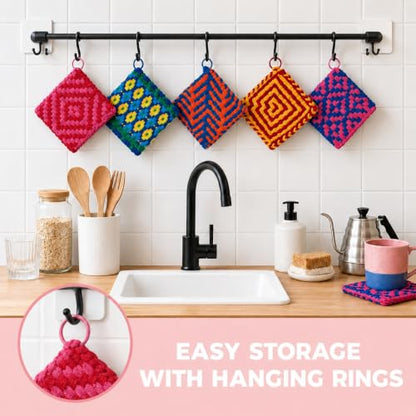 SOOHAOLISS 492PCS Cotton Loops for Potholders 10" with 12 Rainbow Colors - color: 10‘’ 492pcs in 12 Rainbow Colors