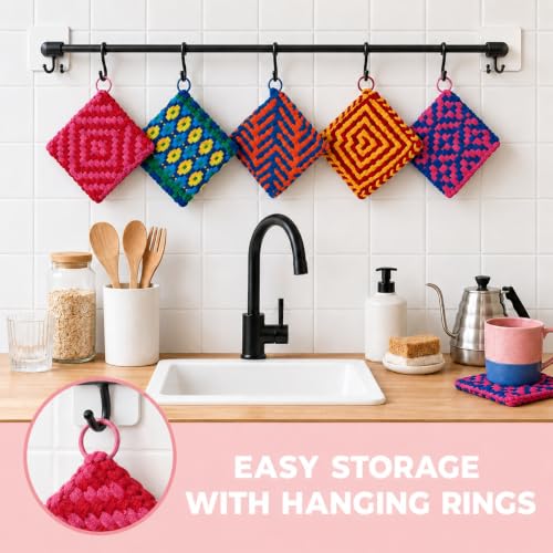 SOOHAOLISS 297PCS Cotton Loops for Potholders 7" with 9 Rainbow Colors - color: 7‘’ 297pcs in 9 Rainbow Colors