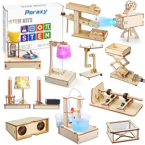 11 Set STEM Kits for Kids 8-10-12, Science Crafts Building Kits, Toys for Ages 8-13, Gifts for 8 9 10 11 12 13 Year Old Boys and Girls, Wooden 3D Puzzles, Educational Projects