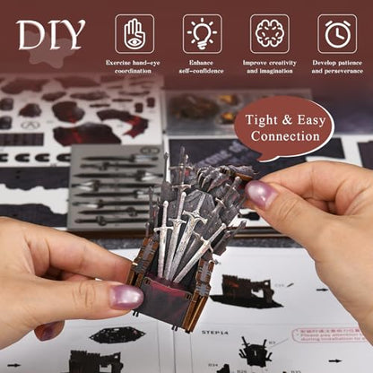 CCCDF Throne of Blades Book Nook Kit, Beginner 3D Wooden Puzzle for Adults - color: Throne of Blades