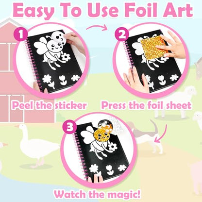 FUNNYB&G Foil Art Craft Kit for Kids, Sparkly Birthday Gift Toy for Girls - style: Insects