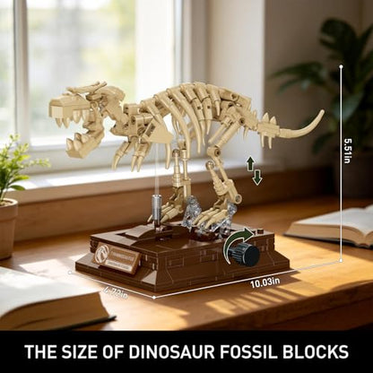 HIGH GODO T. Rex Dinosaur Fossils Building Set with Display Base, Tyrannosaurus Rex Dinosaur Fossil Set, Skeleton Model Set for Home Decor, Ideal Gift for Fossil Lovers Teens Adult 14+ (289PCS) - style: Tyrannosaurus Rex Dinosaur Fossil