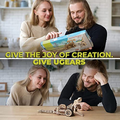 UGEARS Dragster Car Model Kit - Top Fuel Dragster Model Kits 3D Puzzle with Powerful Spring Motor - Drag Racing Model Car Kits 3D Puzzles for Self-Assembly - 3D Wooden Puzzles for Adults and Kids