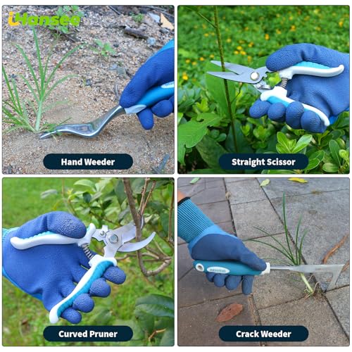 Blue Garden Tools Set 12-Piece, Gardening Gifts for Women Men - color: blue