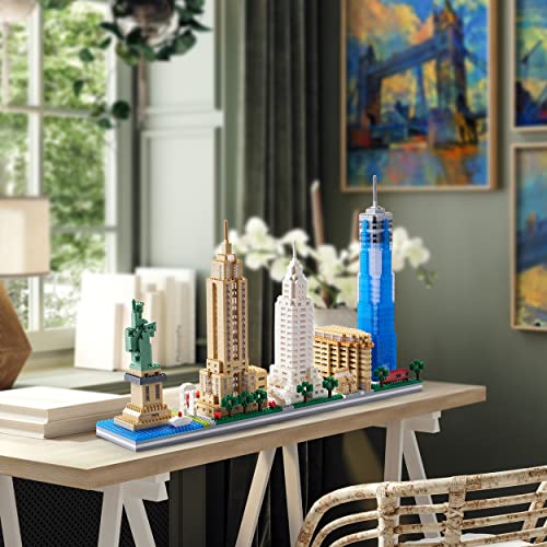 YaJie New York Skyline Micro Mini Blocks Building Set, Collection Model Kit - Detailed City Architecture for Adults（3452 Pcs） - color: New York Skylines