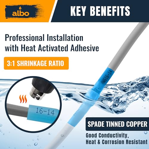 ALBO Heat Shrink Crimp Connectors (Female Blue 16-14 AWG) - color: Female Blue 16-14 AWG