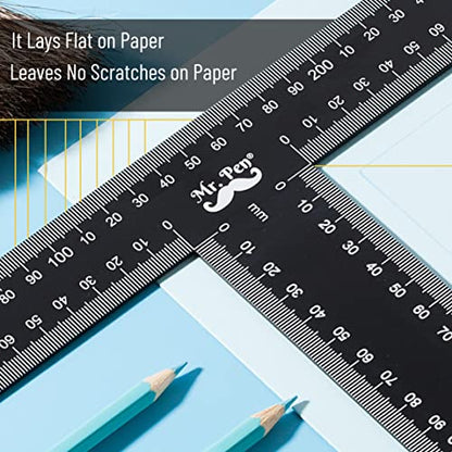 Mr. Pen - T Square, T Ruler, 12 inch Metal Ruler, T Square Ruler - size: 12 inch