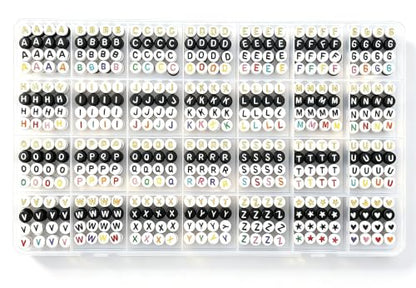 4 Styles 1000 PCS Letter Beads Kit, Alphabet Beads with Star and Heart Beads for Bracelets, DIY Jewelry Making and Craft