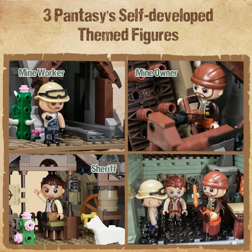 Epic Adventure Diorama Building Blocks Set – Wild West Gold Rush GBC Mining Machine & Pirate Shipwreck Tavern, Motorized Mechanical Display and Modular Nautical Pub for Adult Collectors