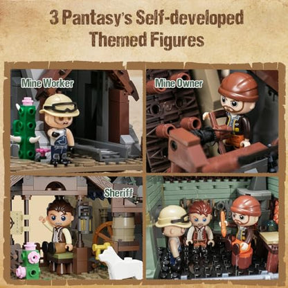 Epic Adventure Diorama Building Blocks Set – Wild West Gold Rush GBC Mining Machine & Pirate Shipwreck Tavern, Motorized Mechanical Display and Modular Nautical Pub for Adult Collectors