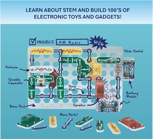 SNAP CIRCUITS Classic SC-300 STEM Electronics Kit, 300+ Projects, Ages 8+ - size: 300 Projects