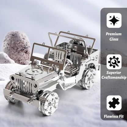 FILASLFT 3D Metal Puzzles for Adults,Mechanical Iron Blood Car 3D Puzzles - color: A4-iron Blood Car-silvery