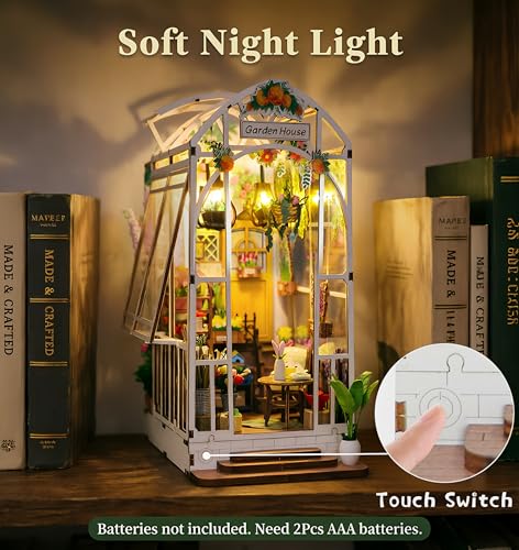 Book Nook Kit for Adults Teen, Miniature House Kit Garden Dolhouse - color: Garden House