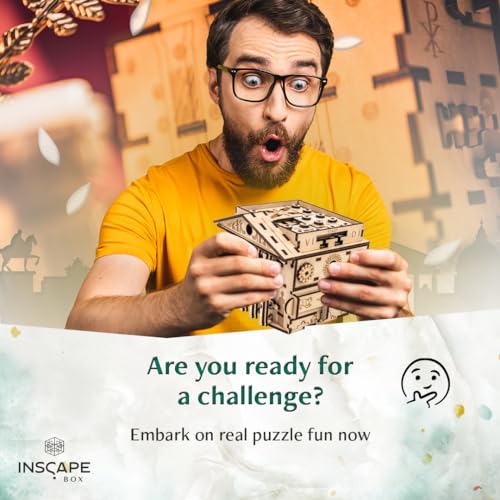 INSCAPE Caesar´s Riches Puzzle Box - Wooden Escape Room in A Box for Adults - Mind Puzzles - Puzzle Boxes with Hidden Compartments - Birthday Gift Gadget for Men and Women