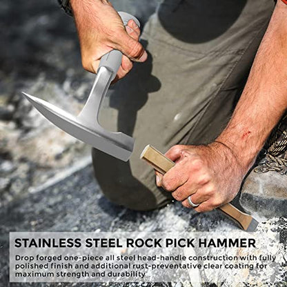 INCLY 7 PCS Geology Rock Pick Hammer Kit, Rock Hounding Equipment
