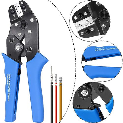 Taiss JST Crimping Tool,Dupont Crimping Tool,JST Crimper,Dupont Crimper,Ratcheting Wire Crimper for JST Connector XH 2.54mm,PH2.0,D-sub Terminals,(0.08-0.5mm² 28-20AWG) - style: JST Crimp Tool(0.08-0.5mm²)