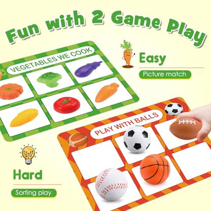 Montessori Sensory Toys for 3-8 Year Olds | 58-Piece Learning & Sorting Games with Mystery Box | Preschool Activities & Speech Therapy Gifts | Easter Basket Stuffers, Birthday Gifts for Boys & Girls