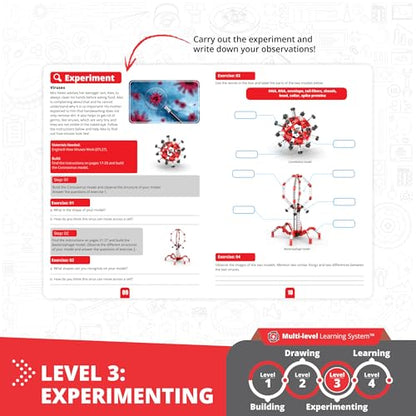 Engino STEAM Labs, How Viruses Work, STEAM Toys for Ages 8+, Experiment & Art Activities, STEM Project for Girls & Boys, Learning & Education Toys, 2 Model Building Set - style: How Viruses Work?
