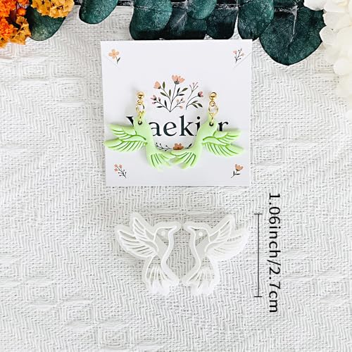 Xaekicr Hummingbird Polymer Clay Cutters for Earrings, 2PCS Clay Earring Cutters, Clay Tools and Molds for Jewelry DIY Making - color: K color