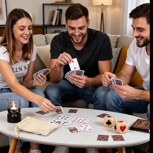 Wooden Euchre Trump Marker Dice Set - Large 1.57" (4cm) Clear Printed Euchre Cube, Trump Poker Game Kit, for Euchre Players & Card Game Lovers (Two Pieces) - color: Two Pieces