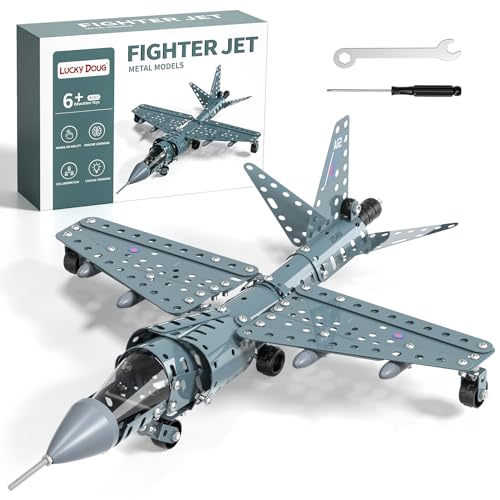 Lucky Doug STEM Building Projects Model Airplane Jet Set - Building Toys for Kids Ages 8-12, Assembly Science Kit for Boys 8 9 10 11 12 Years Old - style: 8802