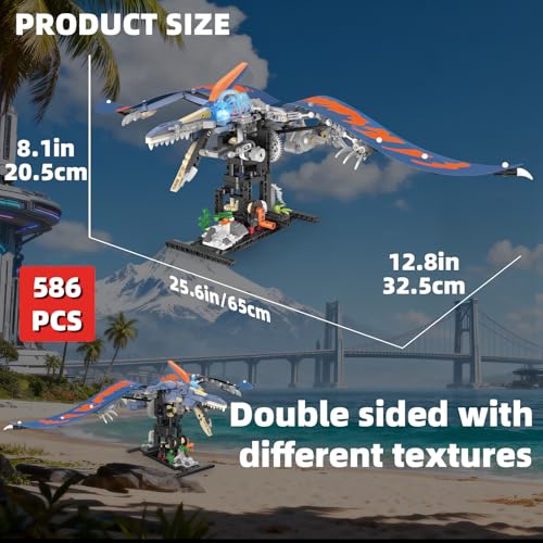 Mechanical Pterosaur Dinosaur Building Set with Lights for Boys - color: Pterosaur