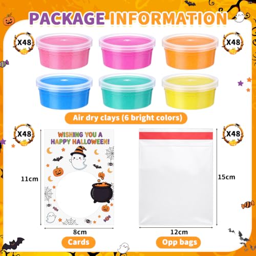 Viorawhite 144 Pcs Happy Halloween Air Dry Clay Kits for Kids - style: Happy Halloween