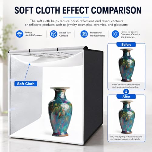 PULUZ Photo Light Box 40x40in, 306 LED Photo Background Shooting Tent - size: 40*40 Inch
