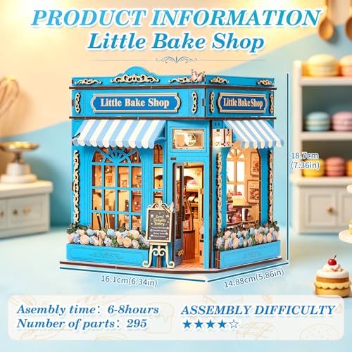 TOYQI Book Nook Kit, DIY Miniature Dollhouse Kit for Adults and Teens - color: Little Bake Shop