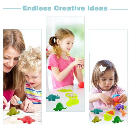 Unleash Creativity with 6 Unique Animal Molds Dough Toys Dough Accessories Set Whit 5 Bright Color .Ideal as a Gift for Kids Aged 3-4-8 Years