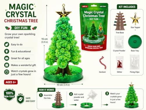 Sakura Crystal Growing Tree Kit, DIY STEM Science Experiment Gift