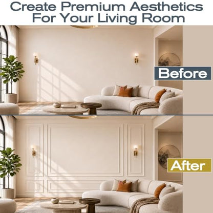 3-Set Peel and Stick Wall Molding Kit, Premade Wainscoting Panels