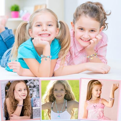 Sofier Jewelry Bracelet Making Kit for DIY Beads Charms Set Teen Gifts - color: Pink Box