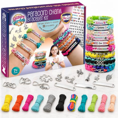 Glittery Garden Paracord Bracelet Making Kit with Charms. Art & Craft Gift - style: Bracelet Making Kit