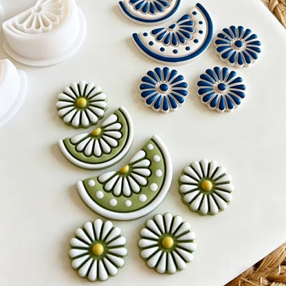 13 Pcs Floral & Leaf Polymer Clay Cutters Set - Daisy, Sunflower & Leaf Imprint Cutters for Polymer Clay Jewelry Making, Fit Summer & Valentine's Day Gift for Friends, Sisters & Wives - color: Sunflower