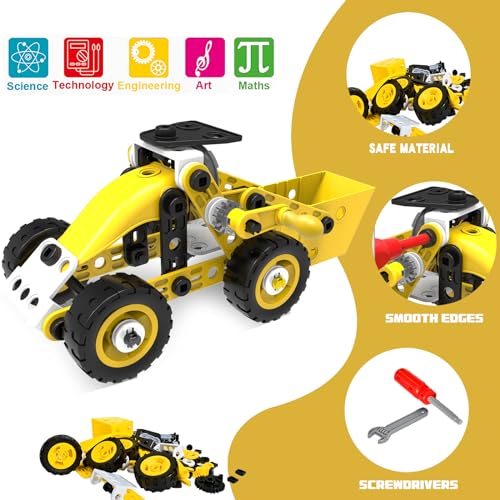 choopheme 10 in 1 Stem Toys for 5 6 7 8 9+ Year Old Building Block Kit Stem Activities Projects Boy Toys Age 4-8 5-7 6-8 8-10 Creative Set Educational Engineering Excavator Construction Birthday