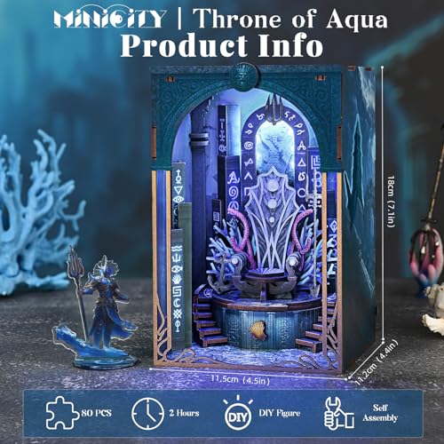 MiniCity Book Nook Kits for Adults, Miniature Dollhouse Kit-Throne of Aqua - color: Throne of Aqua