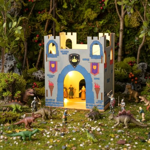 DIY Wooden Castle Craft for Kids Princess Party Favor Wood Castle, 24 Pcs