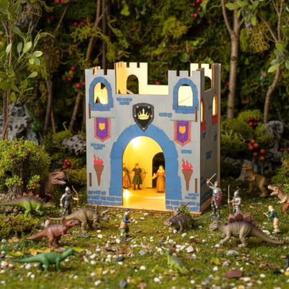 DIY Wooden Castle Craft for Kids Princess Party Favor Wood Castle, 24 Pcs