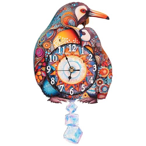 3D Puzzles for Adults, Penguin Wall Clock 3D Wooden Puzzles Clock Kits for DIY Birthday Gift for Women Men Home Decor Holiday Christmas - color: Penguin
