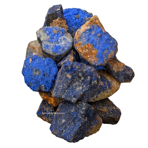 Amazing Gemstone Azurite Crystals and Healing Stones Mineral Specimen - Premium Semi Precious Gem Stones - Healing Crystals Geodes Clusters for Meditation, Chakra Balance, and Energy (S) - color: Azurite, size: Small