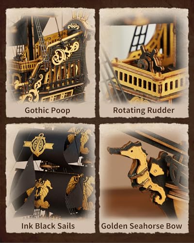 ROKR Seahorse Barque Wooden Puzzle+ROKR Cuckoo Mechanical Wooden Building