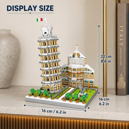 Leaning Tower of Pisa Micro Mini Building Blocks Set Italy Architecture Building Kits Famous Landmark Model Toys Gift for Adults Kids Teens 2500 PCS - style: The Leaning Tower of Pisa