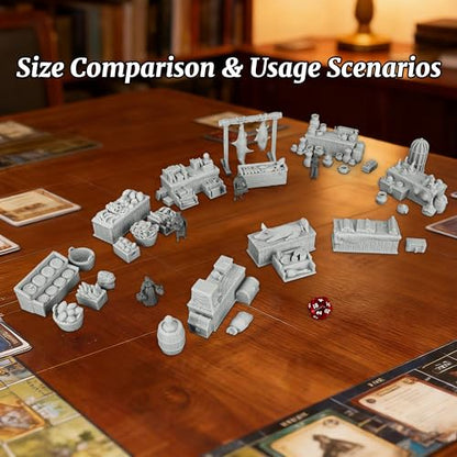 AUSPDICE Fantasy Bazaar Scatter Terrain, 25mm Unpainted Market Goods Set - color: Af1104 Q Market Stall
